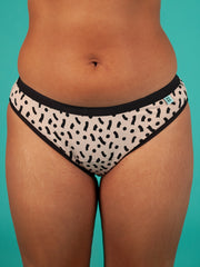 Period pants from NORA on model 