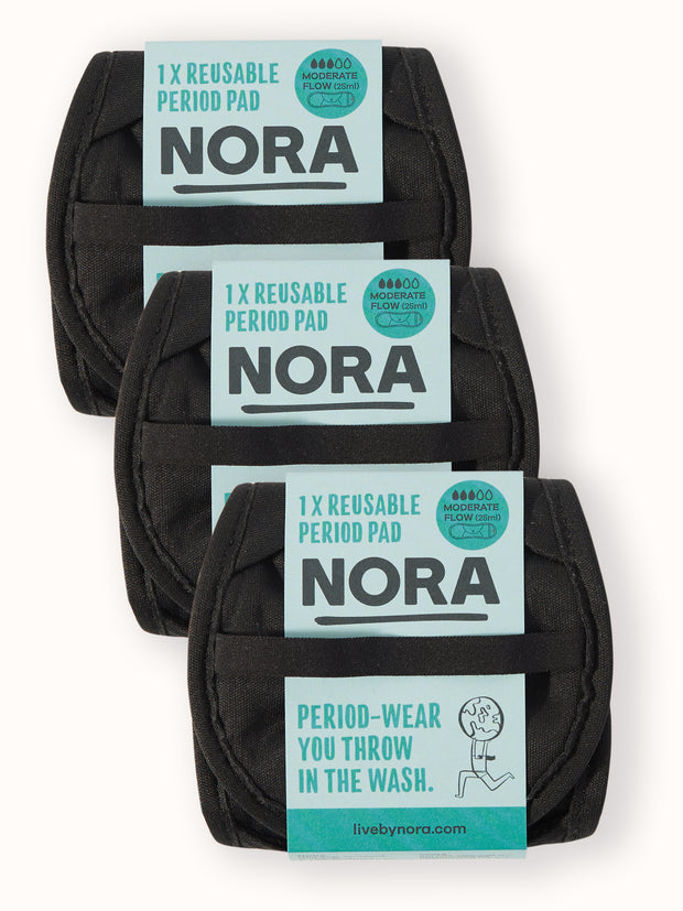 Black moderate pad pack in wrapper