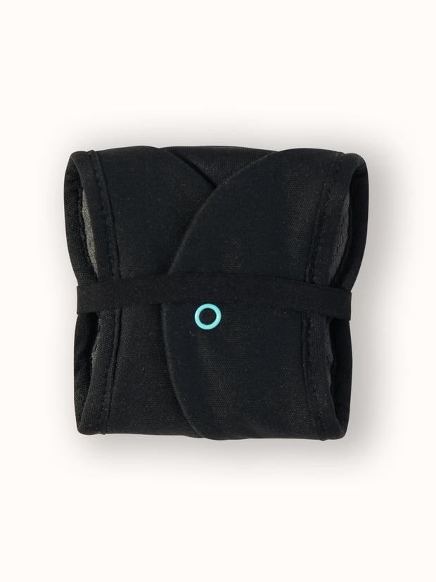 Moderate black pad folded